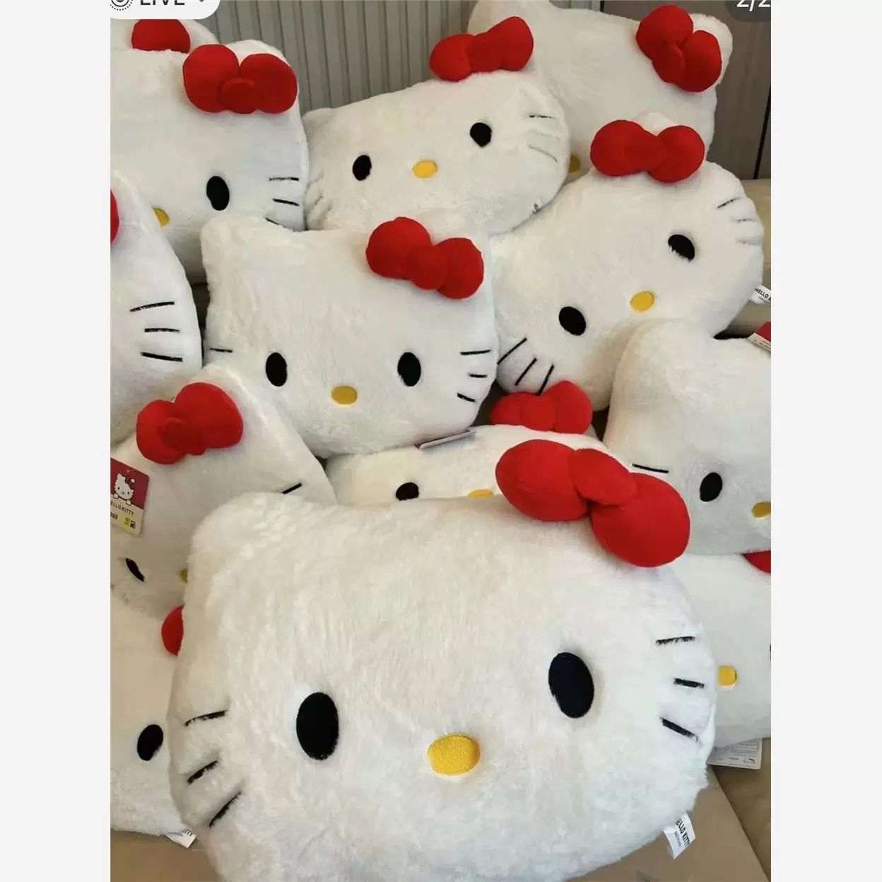 헬로키티 쿠션 베개 방석 대형 소파 침대 거실 침실 선물 키 36x27cm 고양이 머리 모양 베개 36x27cm - 상세 이미지 2