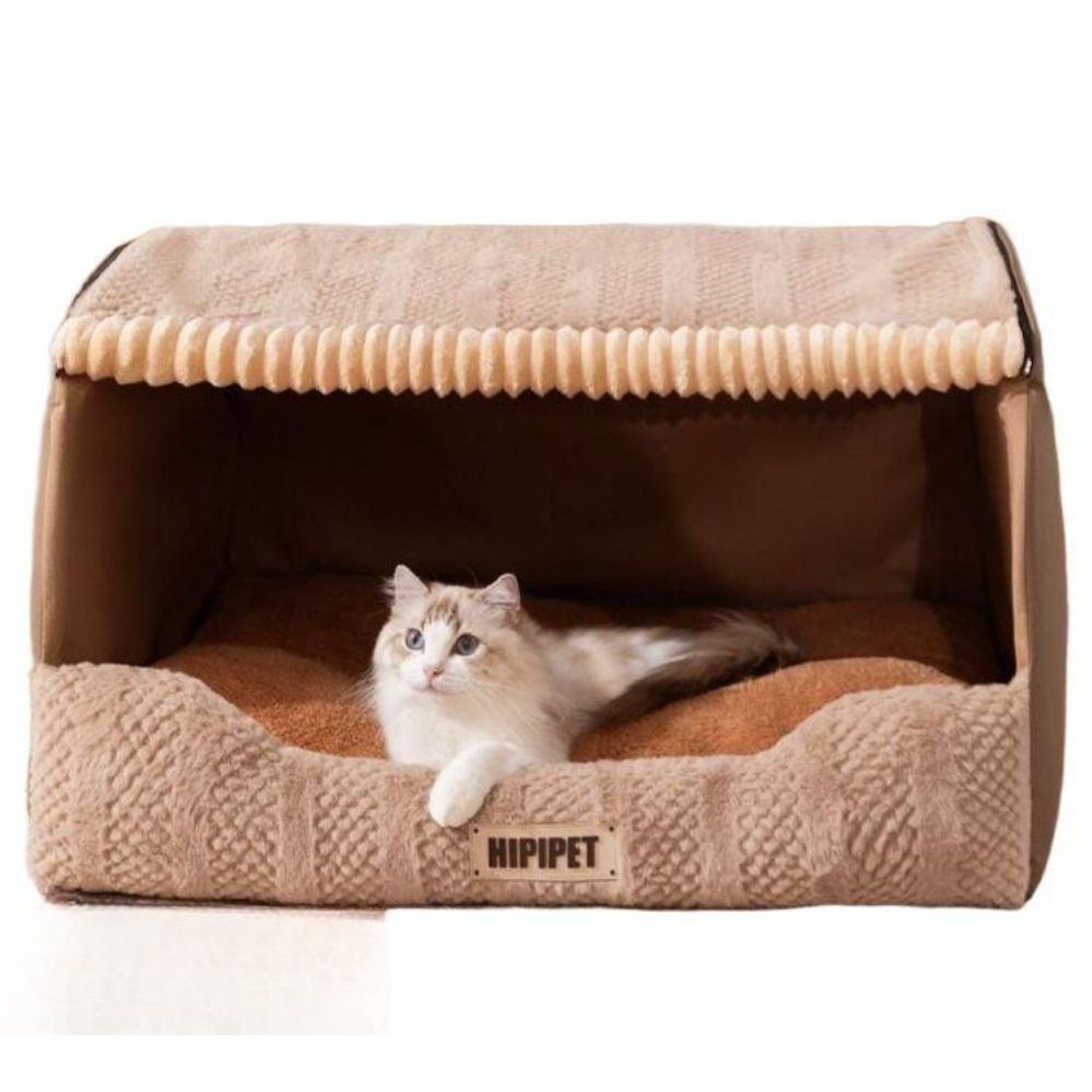 고양이 겨울 하우스 보온 숨숨집 강아지 겸용 방한 침대 웬디 브라운 S 35x30x30 (3.5kg용) - 상품 이미지