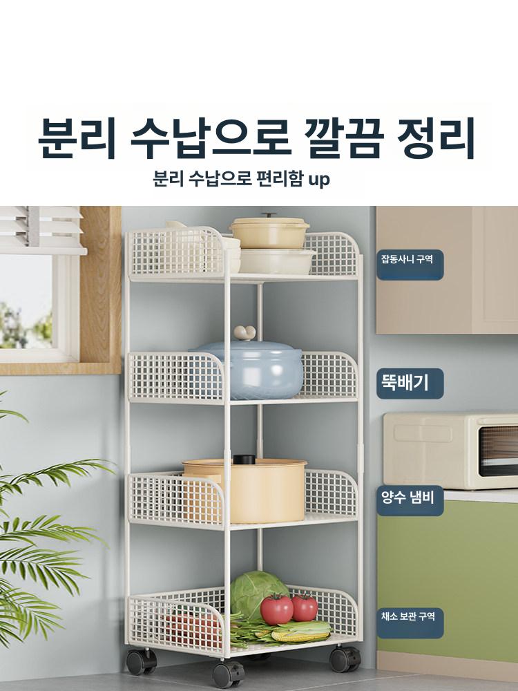 서랍형트롤리 세탁실 슬라이드 수납함 진열대 철제 이동선반 수납장 바퀴형 슬림 스낵바 - 상세 이미지 2