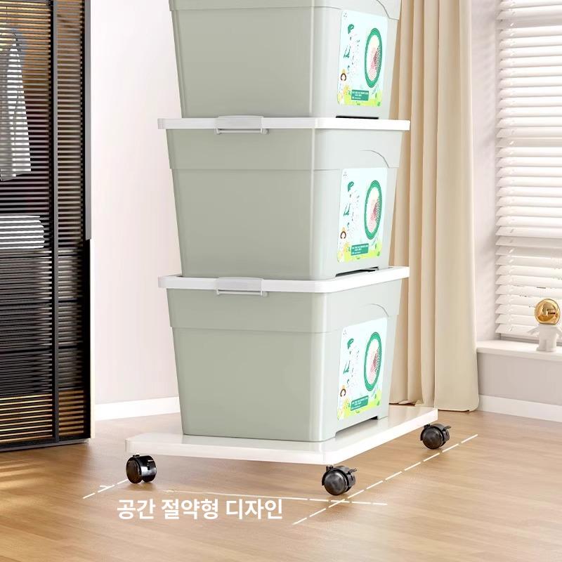 튼튼 사각 바퀴다이 화이트 범용 트레이 화분 카트 걸레 화이트-35x30x6.2cm 1 칸 1x1mm - 상세 이미지 3
