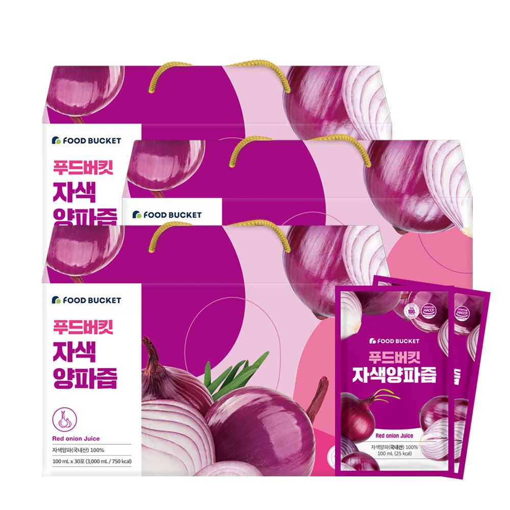 푸드버킷 물없이 통째로 착즙한 자색양파즙 30포, 3개 제품 이미지
