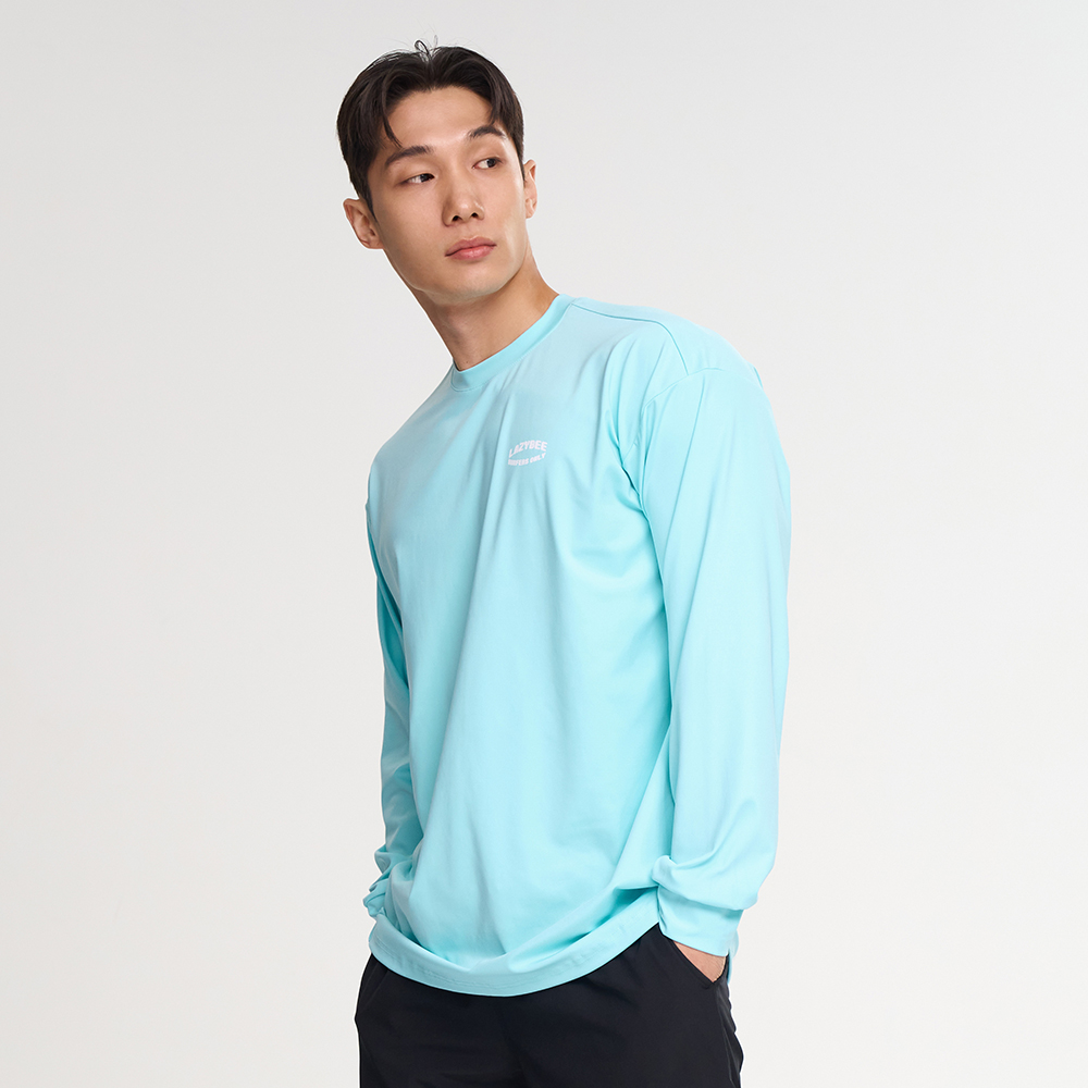 드라이쿨링 오버핏 남성 긴팔 래쉬가드 체형커버 수영복 루즈핏 비치웨어 민트 - 상세 이미지 3
