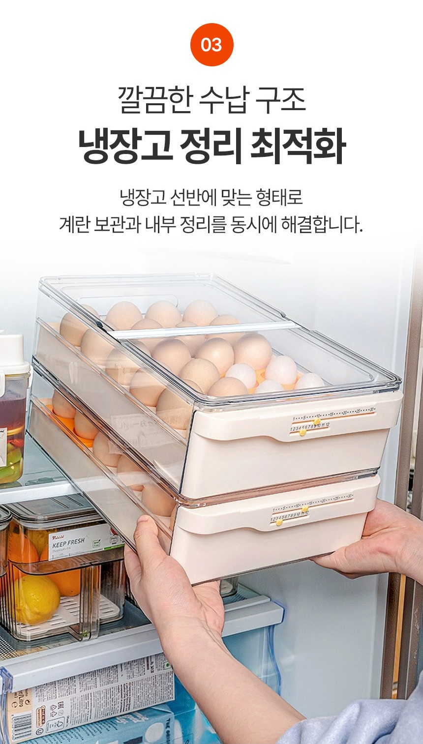 계란 보관함 트레이 플라스틱 소분 용기 케이스 홀더 - 상세 이미지 4