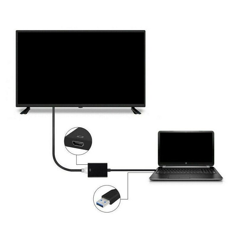 USB 3.0 to HDMI 젠더 컨버터 어댑터 노트북 모니터 듀얼 연결 연장 잭 - 상세 이미지 4