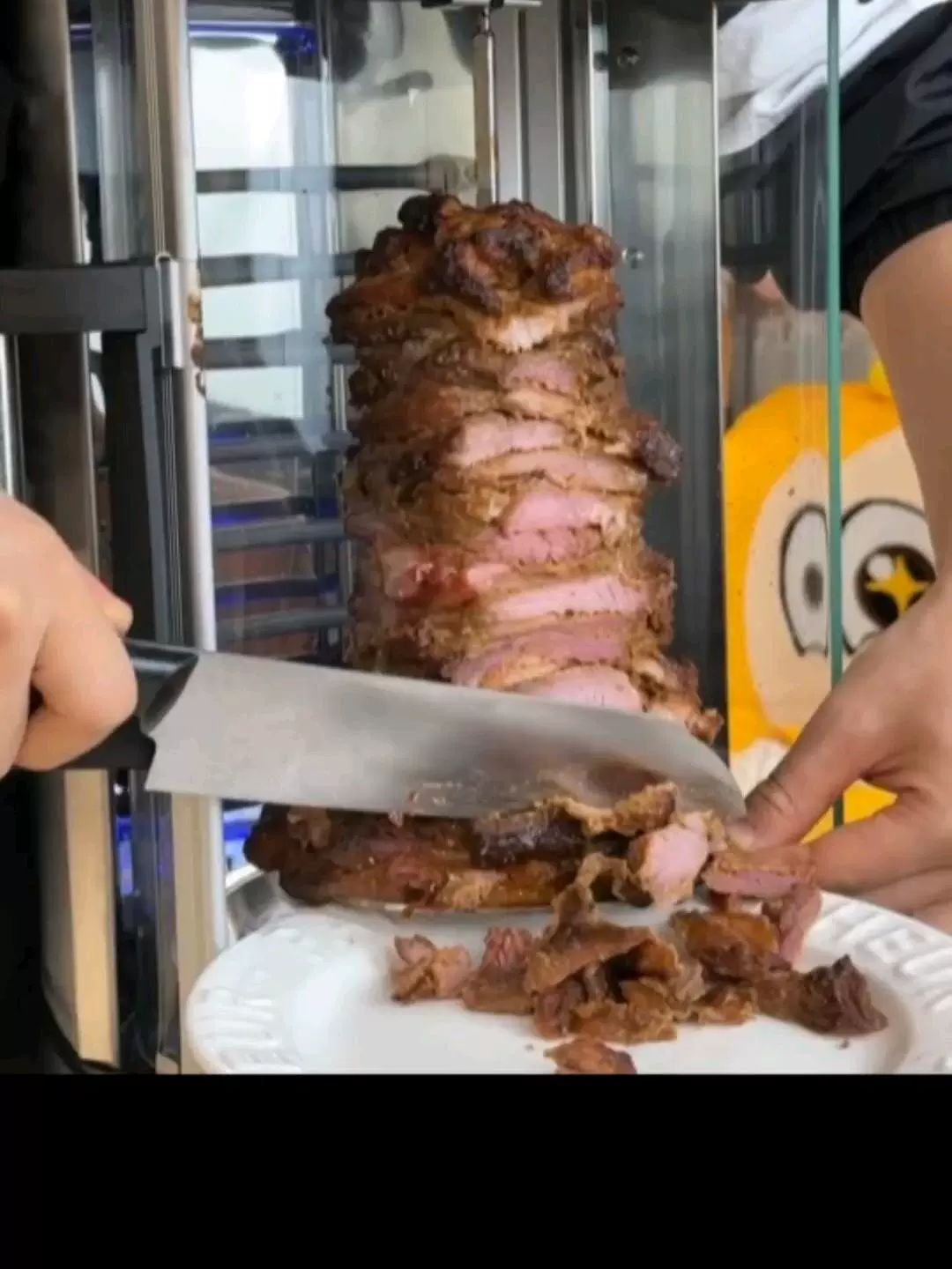 전기구이통닭기계 업소용 오리바베큐 회전식 통돌이 투명창 수직형 자동 꼬치구이 스테인리스 실버 - 상세 이미지 5