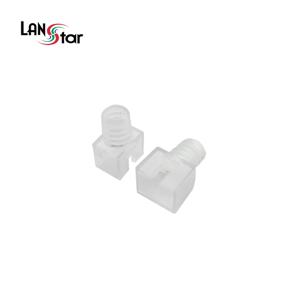 랜스타 LSN-BOOT-OPEN-W RJ45 각부트 5Pi 투명 보호캡 100개입 - 상품 이미지