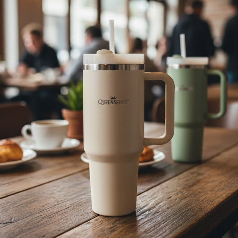 보온 보냉 대용량 손잡이 스테인리스 304 빨대 핸들 텀블러 1200ml - 상세 이미지 2