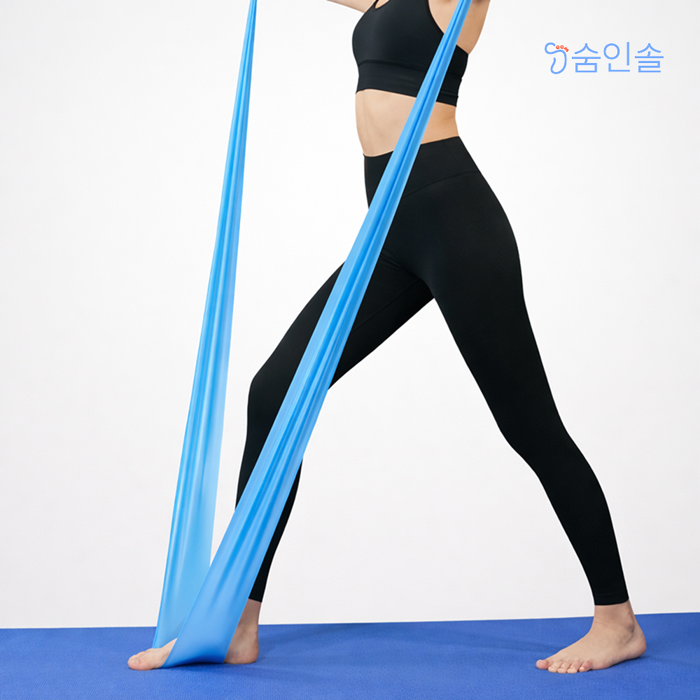 숨인솔 스트레칭밴드 요가 근력운동 어깨 자세교정 다리 탄력 필라테스 홈트 - 상품 이미지