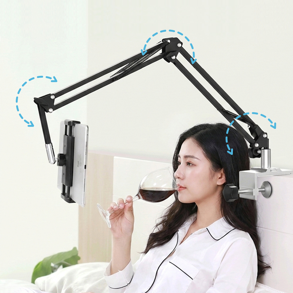 침대 핸드폰거치대 누워서 보는 패드 태블릿 책상 자바라 거치대 - 상세 이미지 3