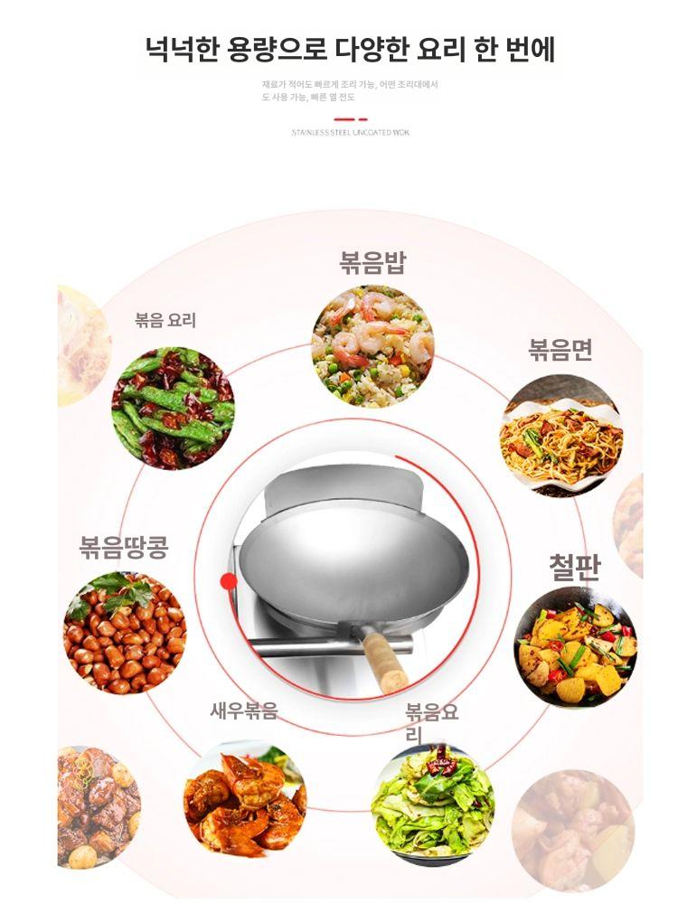 오토웍 자동웍 기계 업소용 스테인리스 스틸 자동 볶음 식품 혼합 회전 조리기 강력 화력 볶음기 - 상세 이미지 4