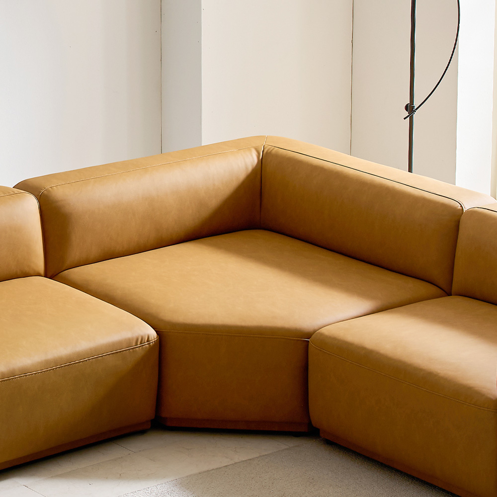 케이하우스홀드 켄지 1인 모듈 소파 비건레더 모던디자인 국내제작 가죽 실리콘가죽