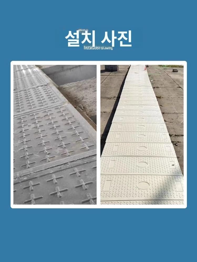 오수맨홀 뚜껑 맨홀덮개 배수로 하수도 사각 트렌치커버 500x1200x40 - 상세 이미지 4