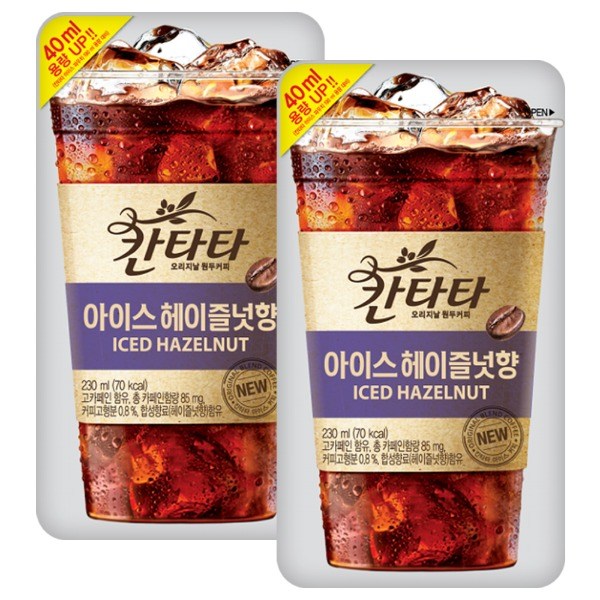 롯데 칸타타 아이스 헤이즐넛향 230ml x 10팩 - 상품 이미지
