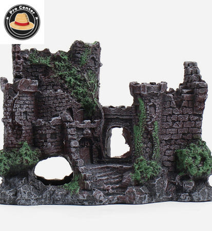 ProOEM 리프로센터 수족관 꾸미기 성벽 장식 레드 물생활 인테리어 물고기은신처 안전한소재 수족관용품