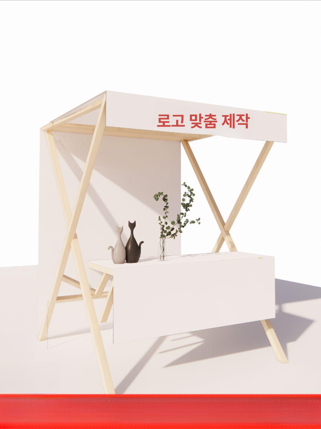 플리마켓 매대 진열대 시장 철재 앤 가판대 야외 접이식 두꺼운 평평한 바닥 베이지 - 상세 이미지 2