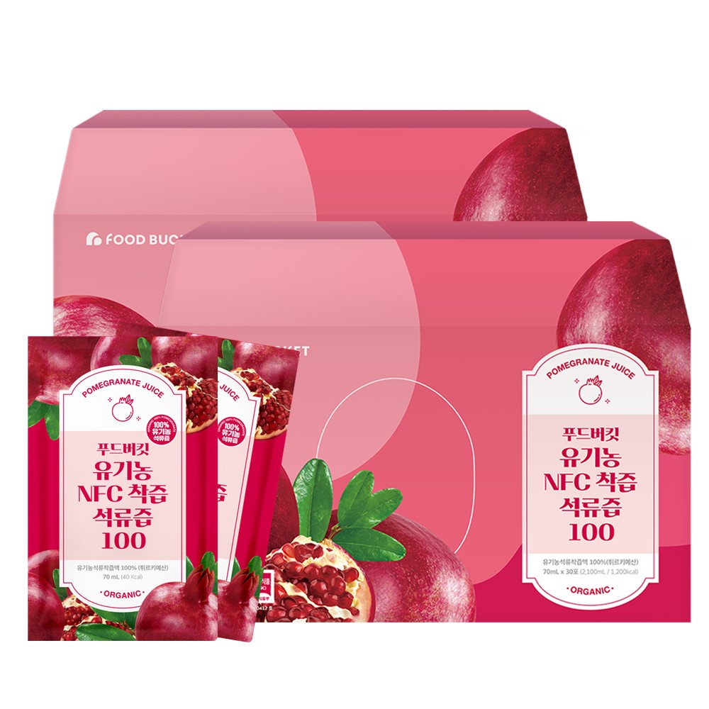 푸드버킷 유기농NFC 착즙석류즙 30포, 2개 제품 이미지