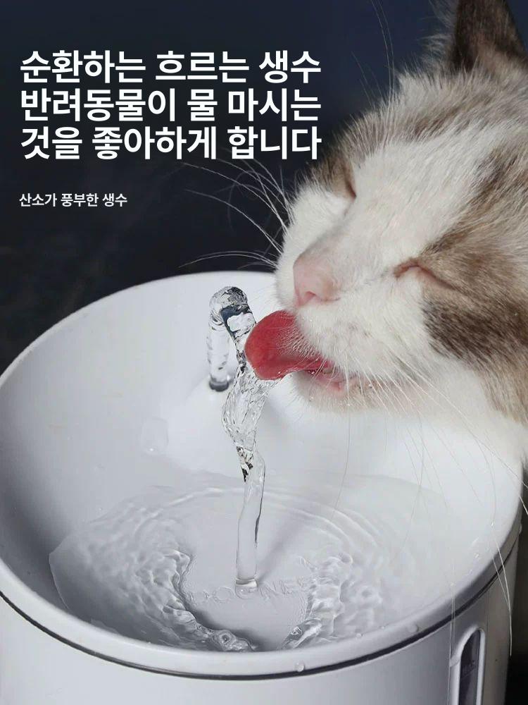 정수기 고양이 물주기 순환 활수 도그니스 공급 애완견 1L 화이트 - 상세 이미지 2