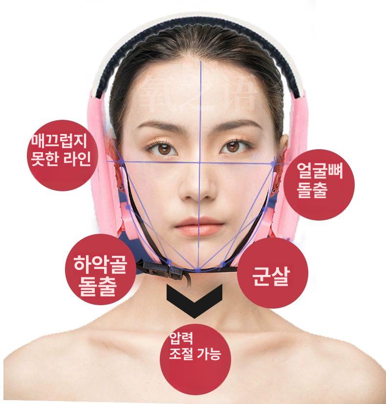 마사지기 얼굴 측면 브이라인 페이스 밴드 핑크 핑크 - 상세 이미지 5