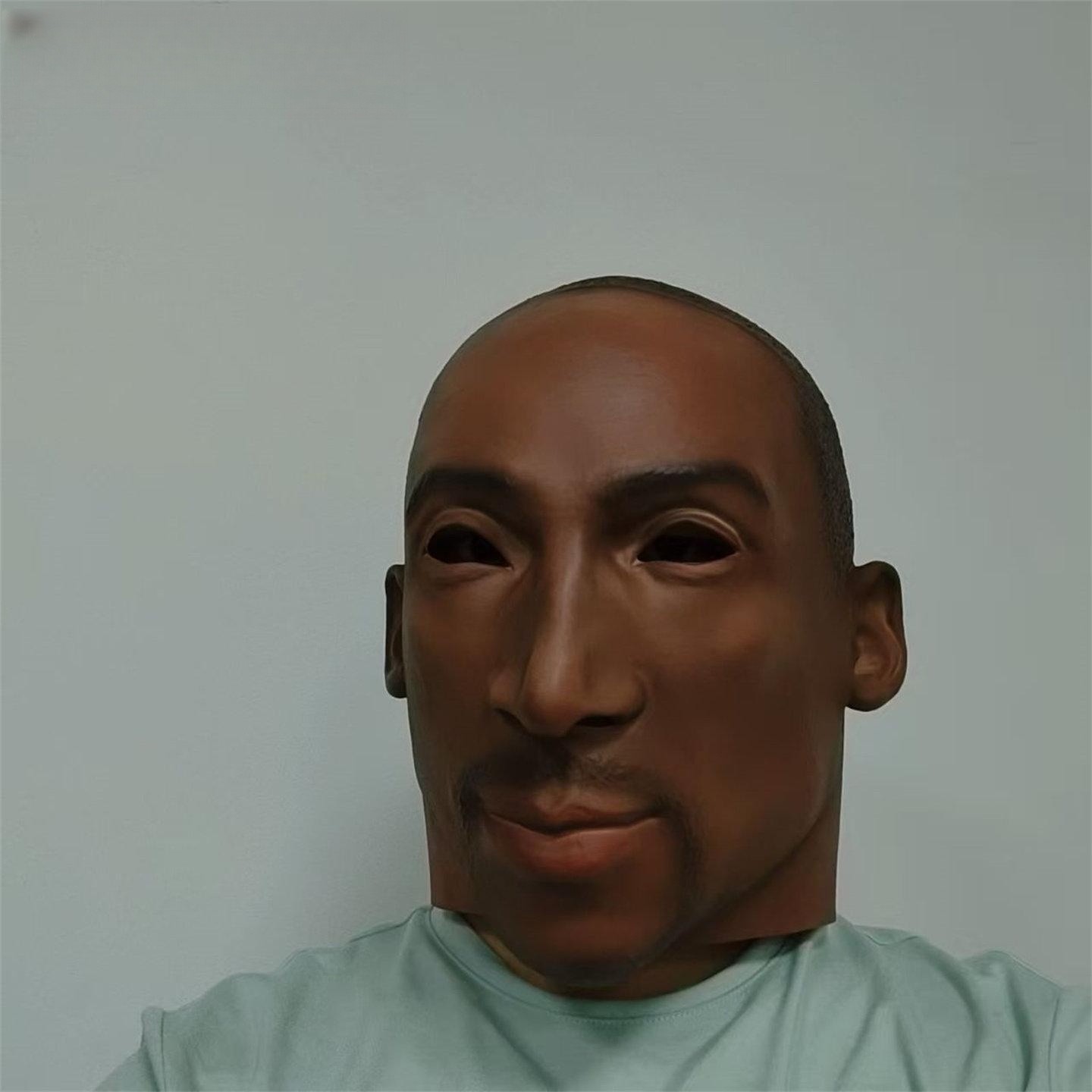 소품 얼굴 마스크 3D 파티 실리콘 코스프레 가면 분장 이벤트 흑인 - 상세 이미지 3