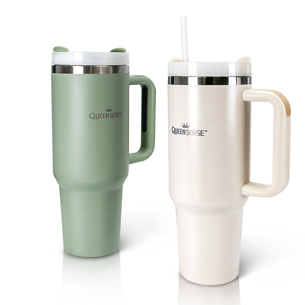보온 보냉 대용량 손잡이 스테인리스 304 빨대 핸들 텀블러 1200ml - 상품 이미지