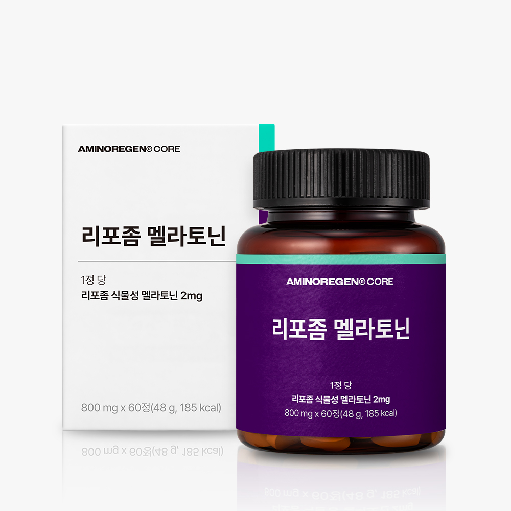 아미노리젠 코어 리포좀 식물성 멜라토닌 수면 테아닌 글리신 60정, 1개 - 상품 이미지