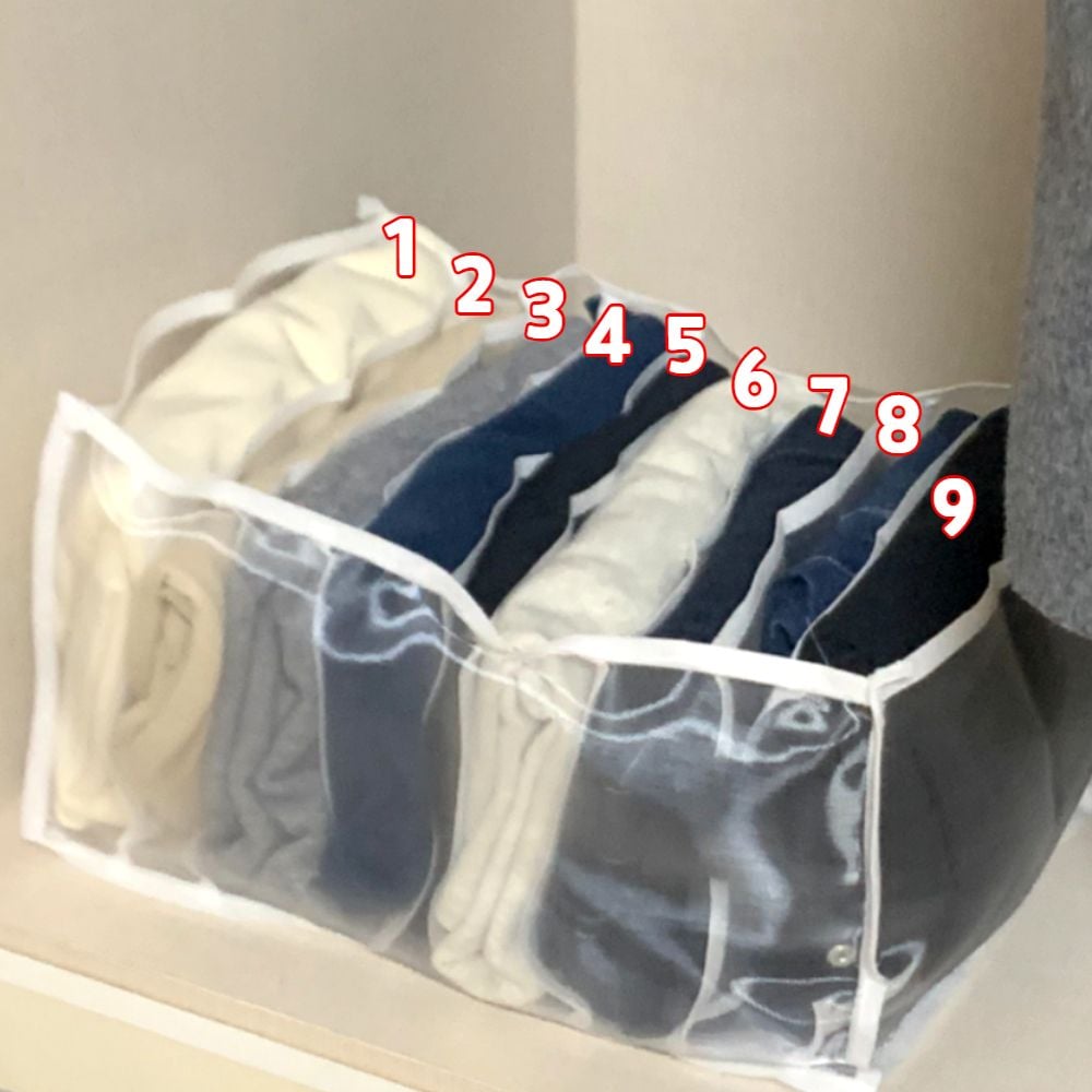 메쉬 서랍 칸막이 옷정리트레이 9칸 중형 - 상품 이미지