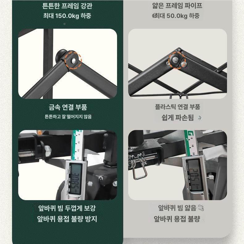 캠핑구르마 캠핑용 구루마 가정용 계단 짐수레 프리미엄 자동 복원 오프로드 블랙 브레이크 B - 상세 이미지 3