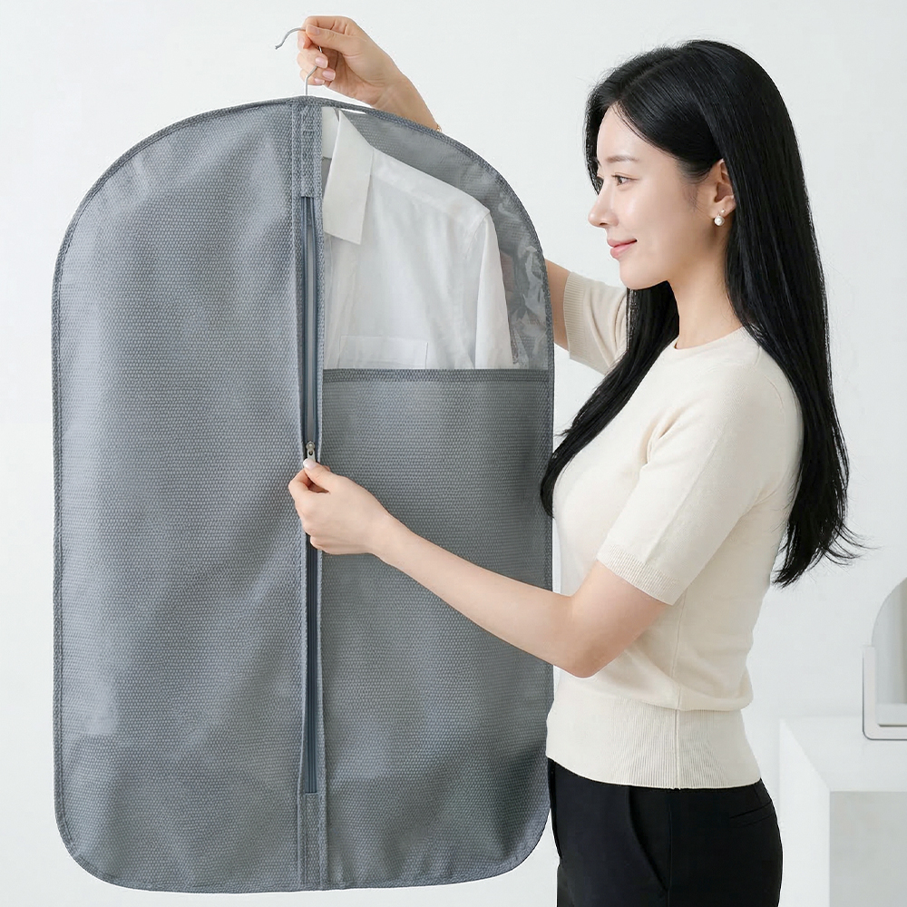 아모란나 부직포 옷커버 옷장정리 패딩 코트 의류커버 더명품 미디엄 M - 상품 이미지
