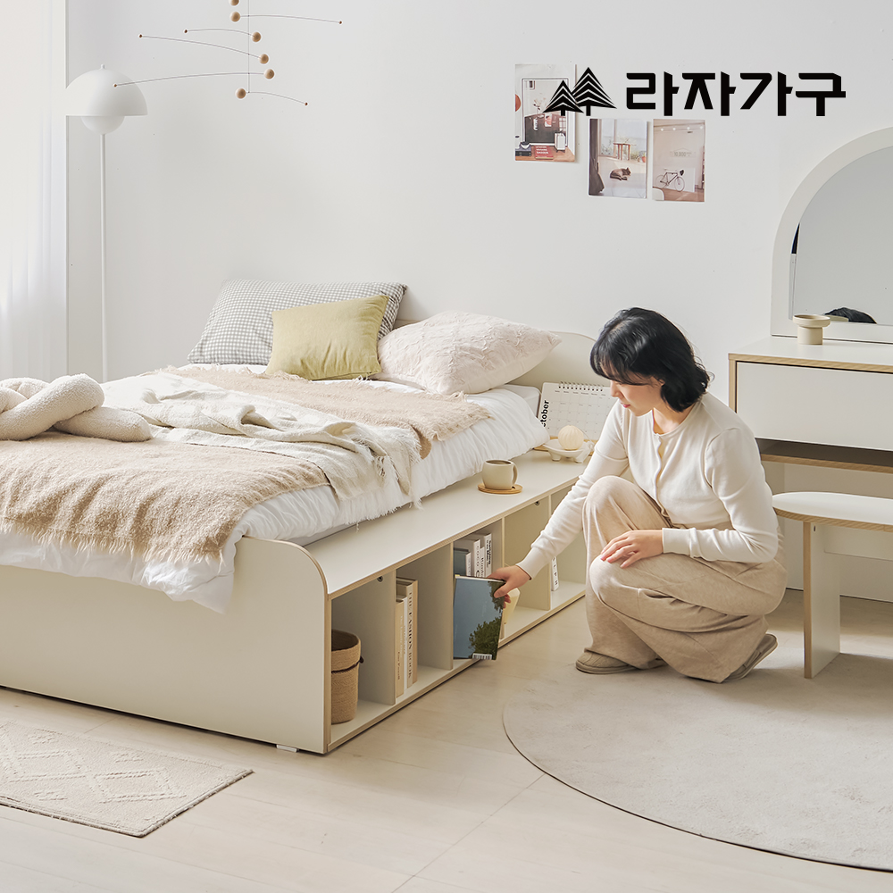라자가구 소요 파티션 책장 공간분리 벙커 수납침대 프레임 SS A형 - 상세 이미지 4