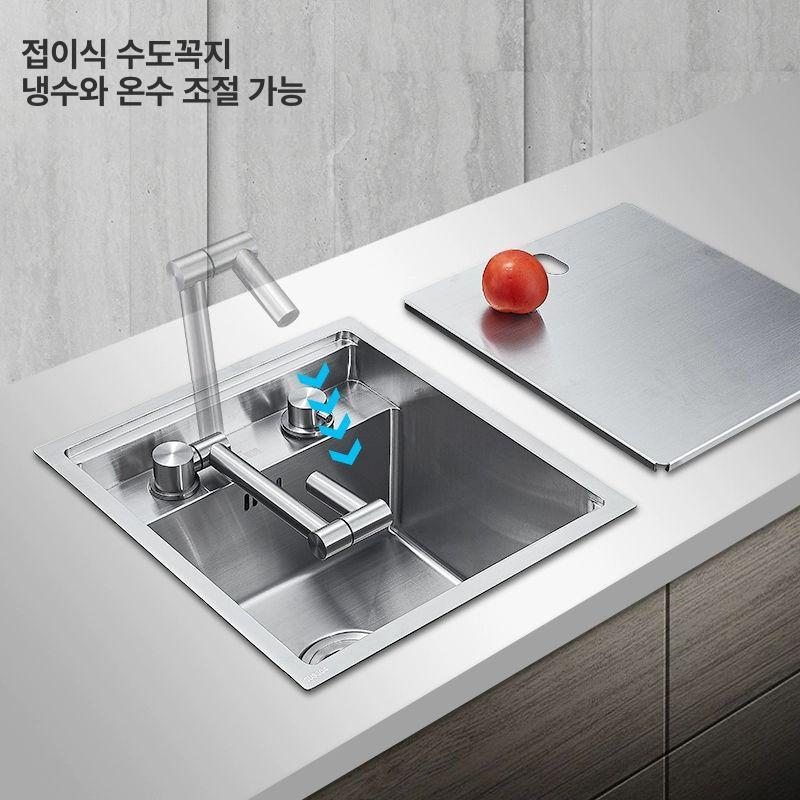 캠핑카 싱크볼 개수대 커버 세면대 씽크볼 트레일러 주방 실버 39x43cm 정수기 - 상세 이미지 4