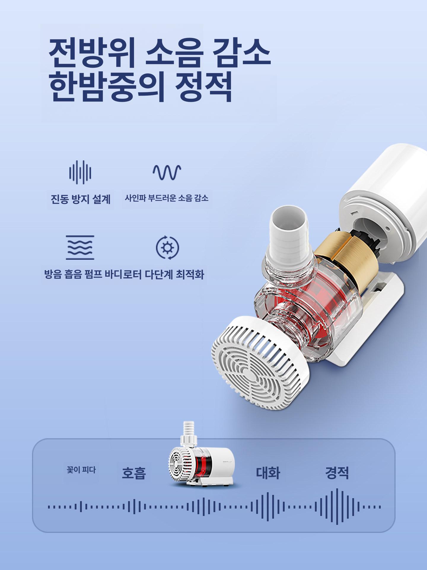 DC모터 수중모터 해수 컨트롤러 출수량조절 담수 여과기 15W 베이직 2000L 45-80cm - 상세 이미지 2