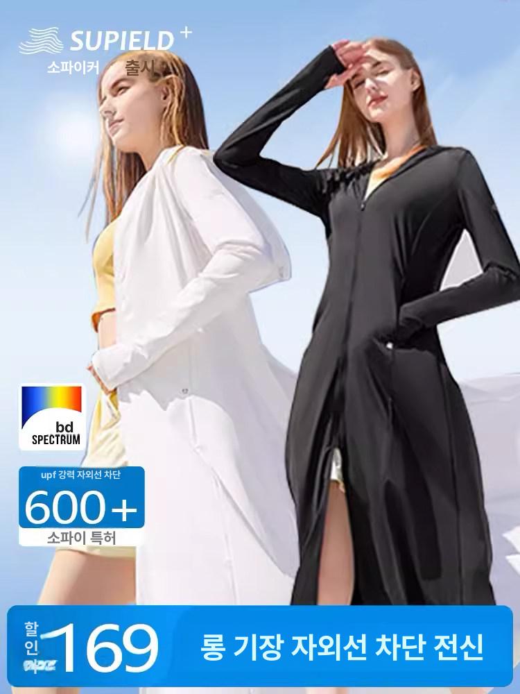 여성 롱 힙커버 밴드 바람막이 초경량 길어진 풀 점퍼 트랭퀼블랙 M 프리사이즈 [약 40-65kg] - 상세 이미지 2