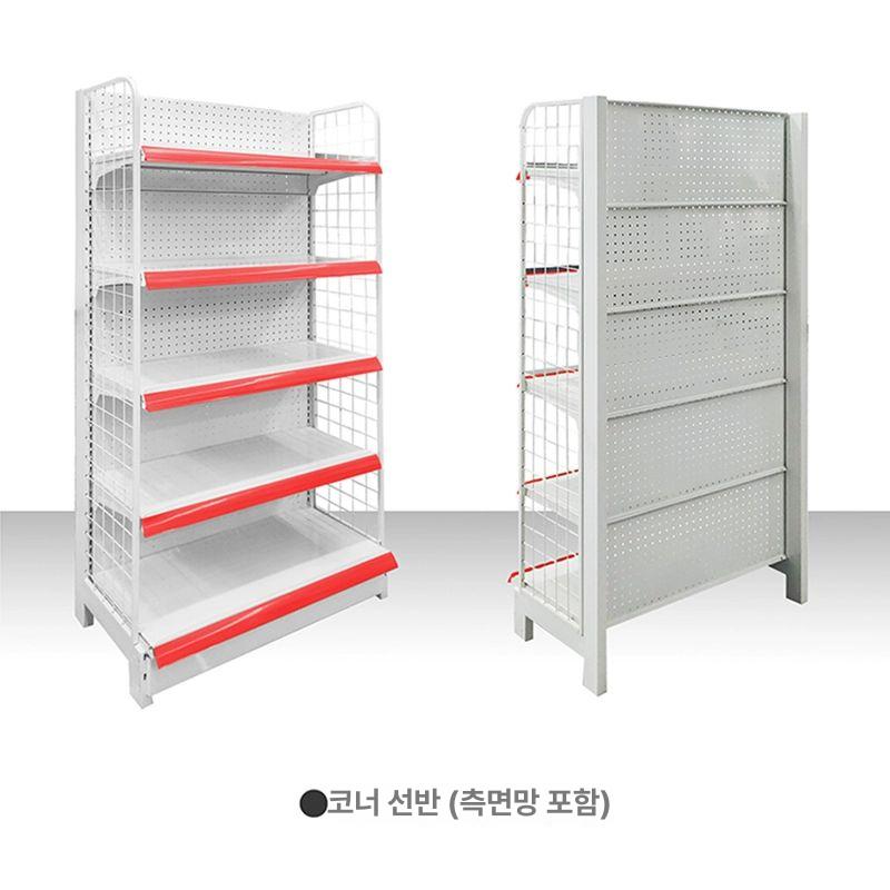 마트 매장 진열대 상가 프레임 철제 5단 양면 화이트 메인 120x80x165 사용 - 상세 이미지 4