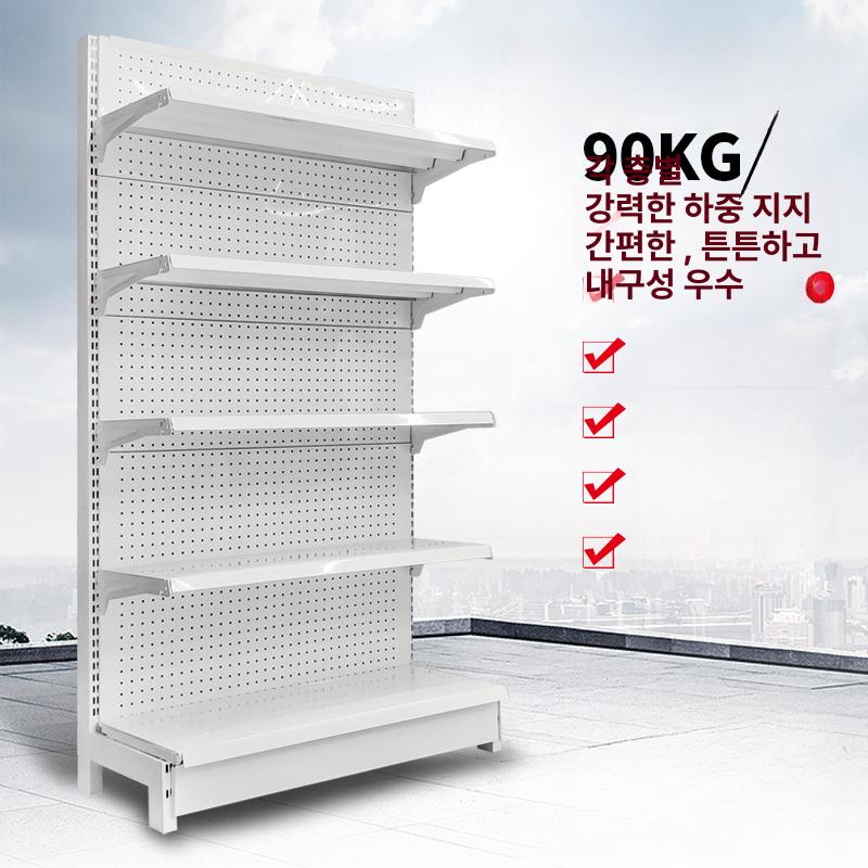 마트 매장 진열대 상가 프레임 철제 5단 양면 화이트 메인 120x80x165 사용 - 상세 이미지 2