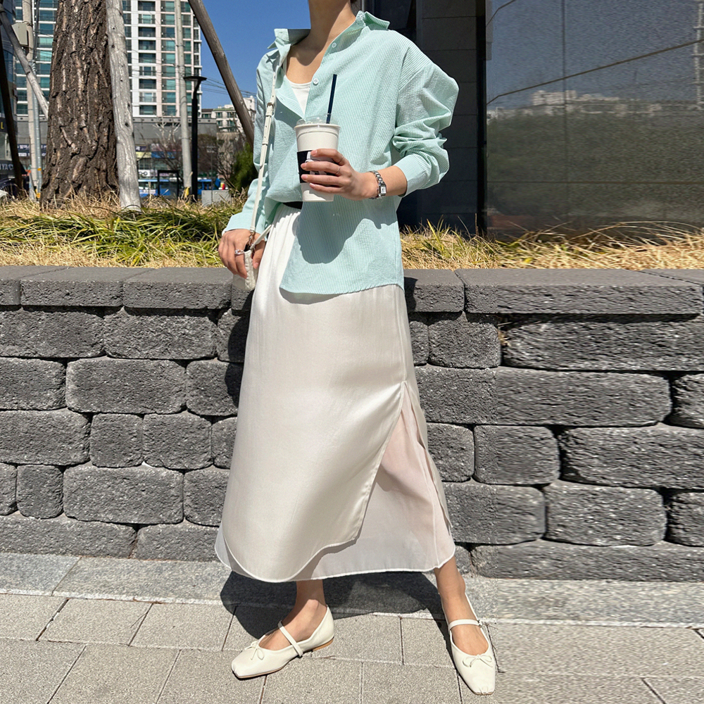 (무배)아이리 스트라이프 셔츠 이미지 8