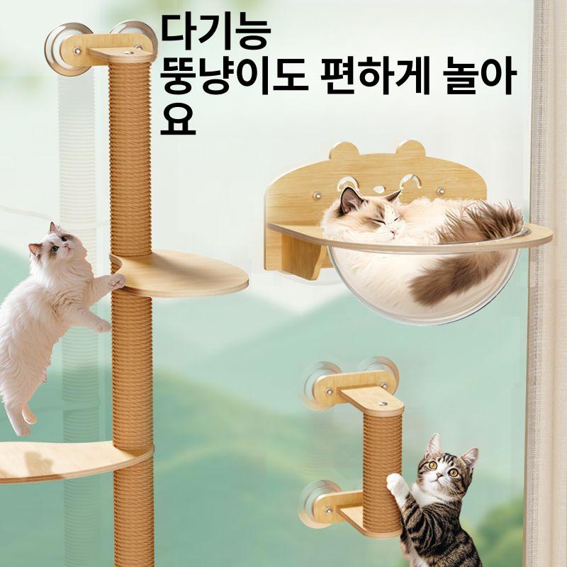 고양이 투명해먹 캣볼 침대 슬림형 캡슐 우주선 흡착식 1단 고양이 기어 - 상세 이미지 2