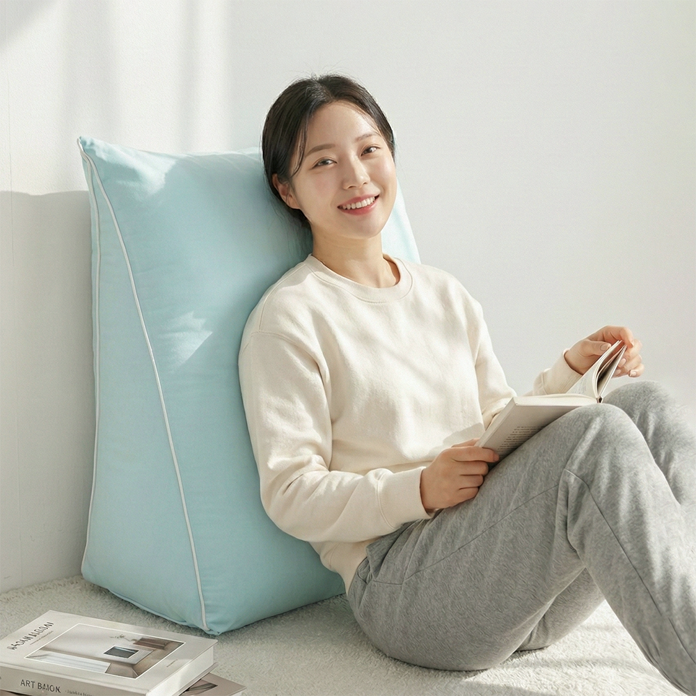 집앤콕 삼각 등받이쿠션 침대 쇼파 허리 등쿠션 - 상세 이미지 2