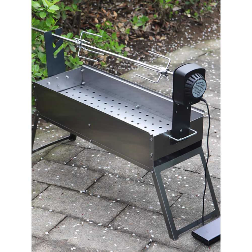 전기 통닭구이 숯불 야외 바베큐 용 회전 자동 스토브 그릴 50x18cm - 상세 이미지 2