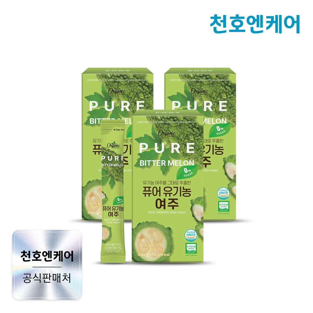 천호엔케어 100% 국산 당류 0% 퓨어 유기농 여주스틱 14포, 3개 제품 이미지