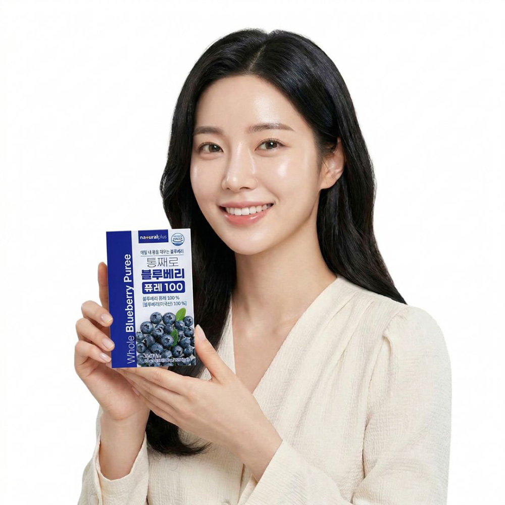 블루베리퓨레 100% 원액 스틱 블루베리 퓨레 효능 20g x 15포 - 상품 이미지