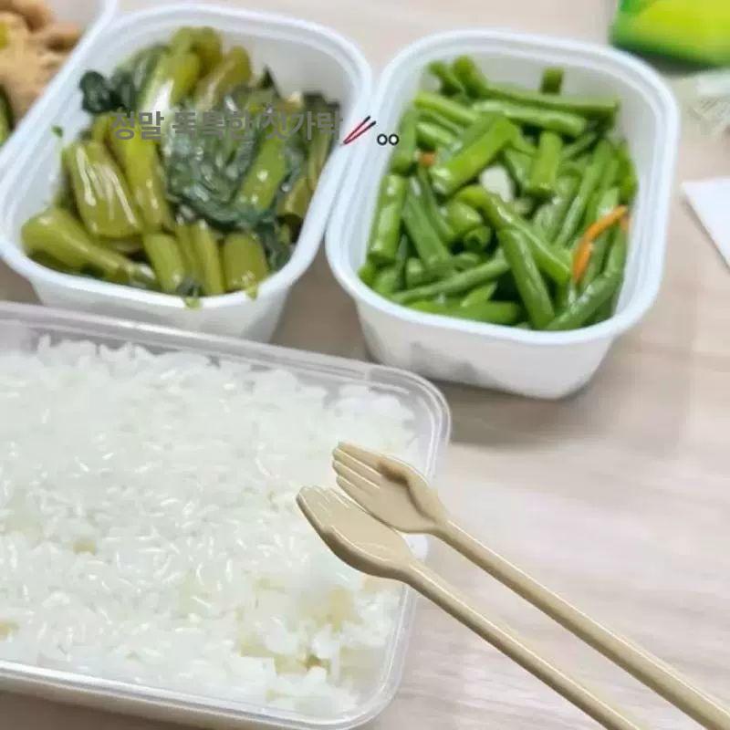 손 모양 젓가락 도자기 수저 나무 칩 세트 집들이선물 손바닥 젓가락 1쌍 - 상세 이미지 2