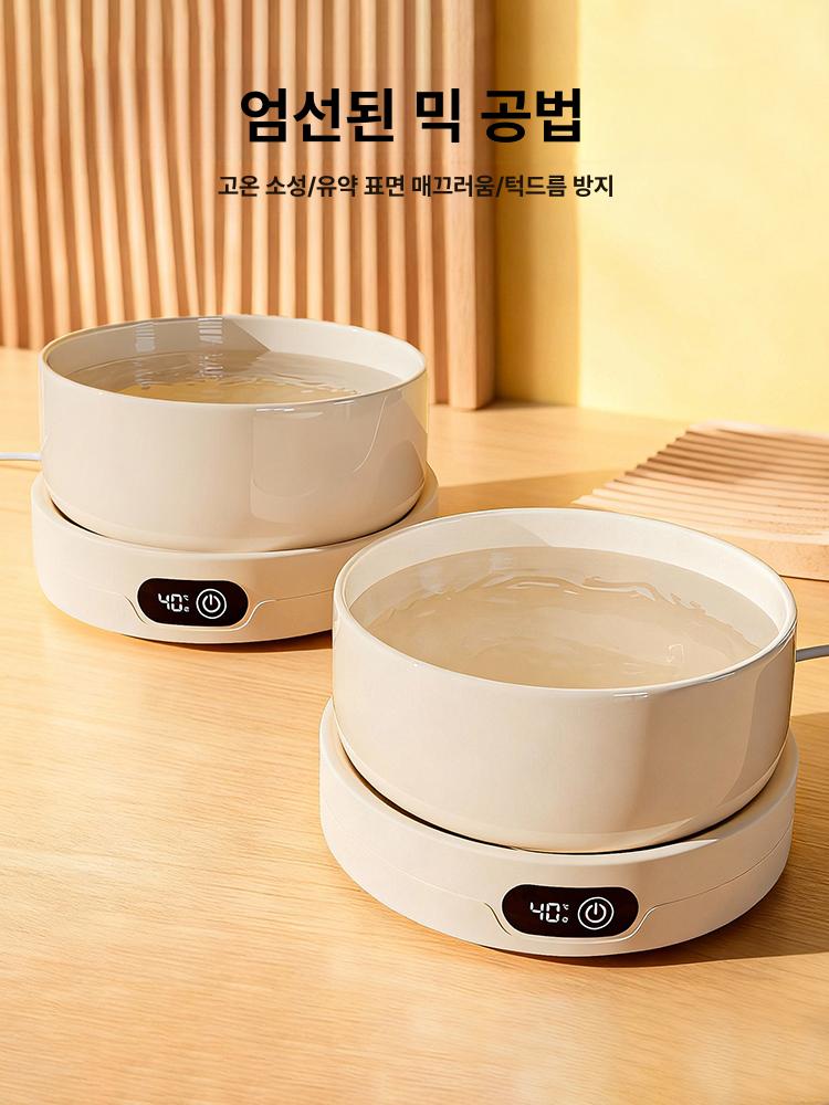 고양이 온열 물그릇 가열 USB 자동 집사 반려동물 진주 700ml 그릇+타이머 온도조절 패드 - 상세 이미지 4