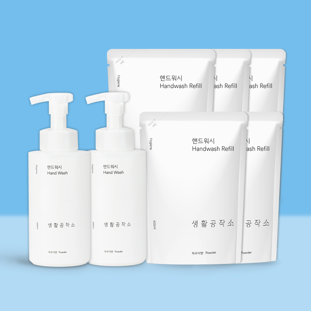 핸드솝 손세정제 2개+핸드워시 리필 5개 제품 이미지