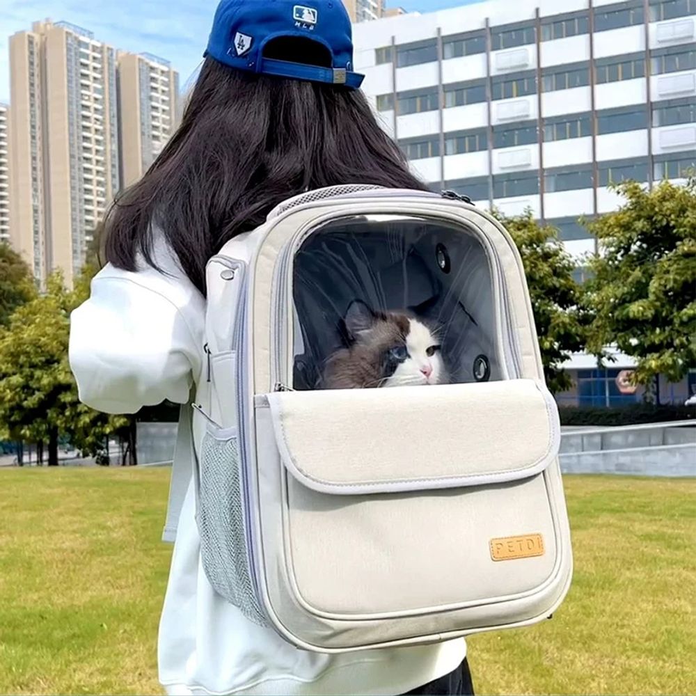3면 통풍 고양이 가방 여름 강아지 이동가방 백팩 애견 여름 가방 - 상세 이미지 2