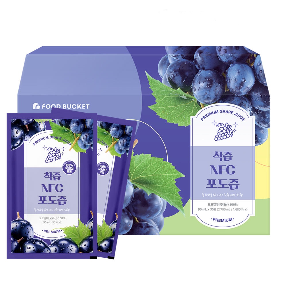 푸드버킷 물없이 착즙한 국산 포도즙 30포, 1개 제품 이미지