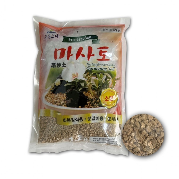 초록스타 마사토 소립 1.2L 다육이 분갈이흙 배양토 화분용 저염성 원예흙 - 상품 이미지