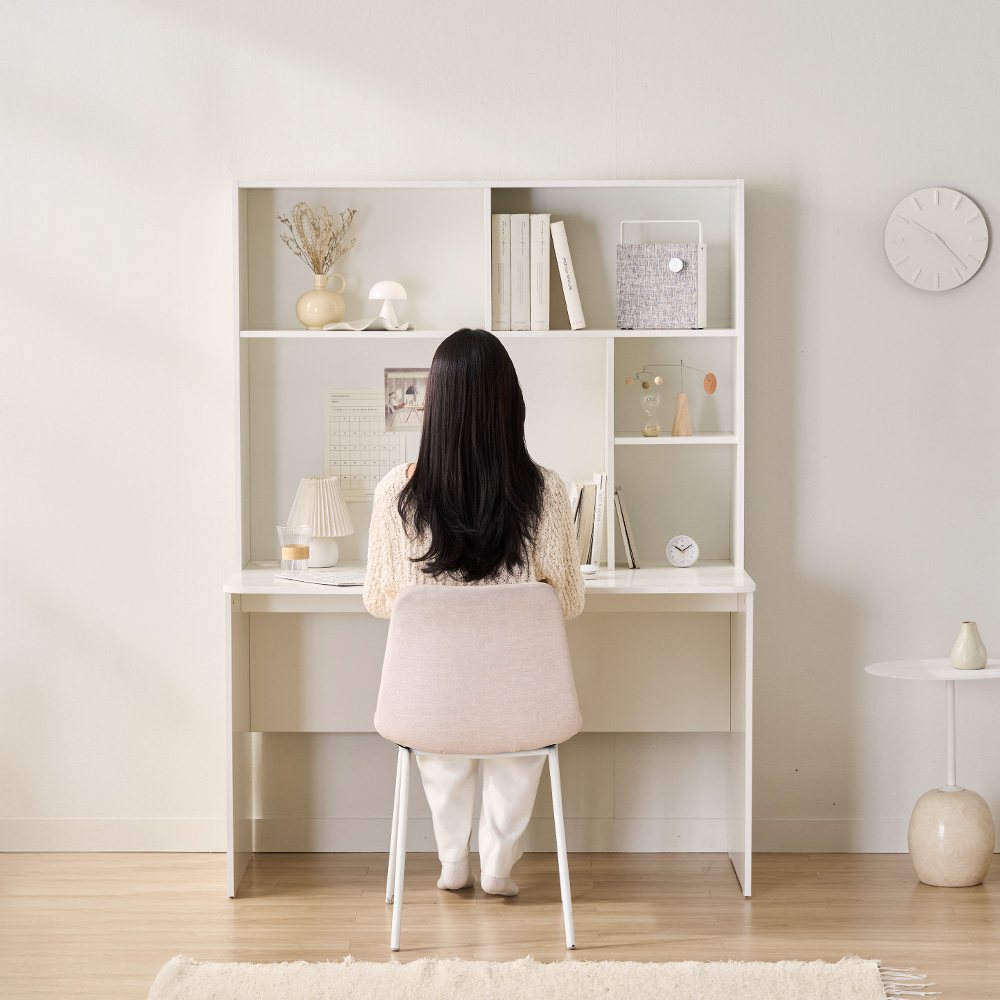 장인가구 아임 학생 서재 책상 책장 세트 전면 수납 도어형 1200 이미지 6