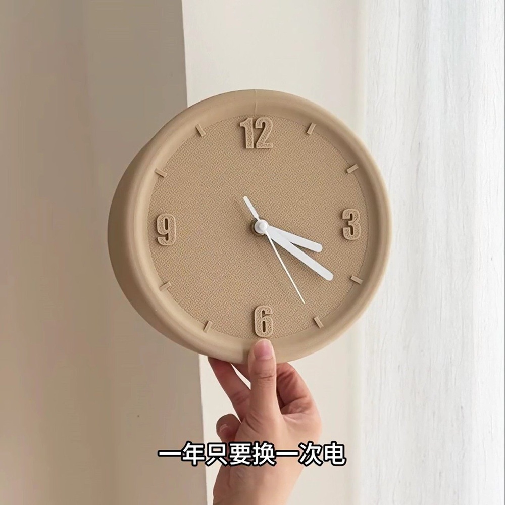 코너 벽시계 무소음 무타공 벽걸이 감각적인 디자인 원형 오렌지 컬러 무광 레드 오목 모서리 - 상세 이미지 4
