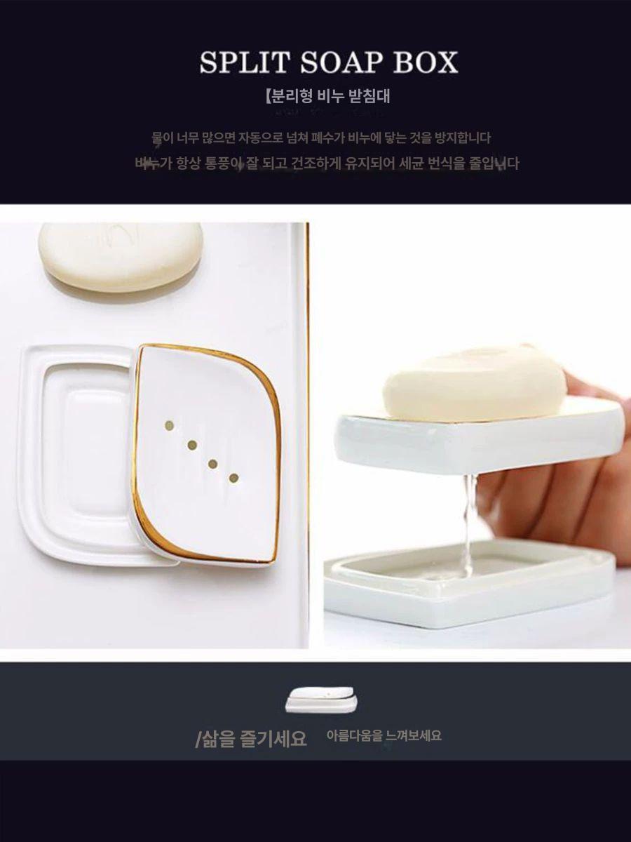 호텔양치컵 세트 숙박 북유럽 칫솔컵 디스펜서 모던 욕실용품 도자기 커플 모텔 펜션 키트 - 상세 이미지 5