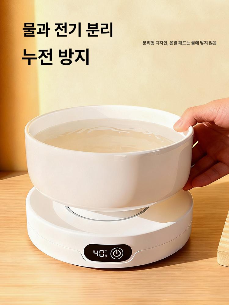 고양이 온열 물그릇 가열 USB 자동 집사 반려동물 진주 700ml 그릇+타이머 온도조절 패드 - 상세 이미지 3
